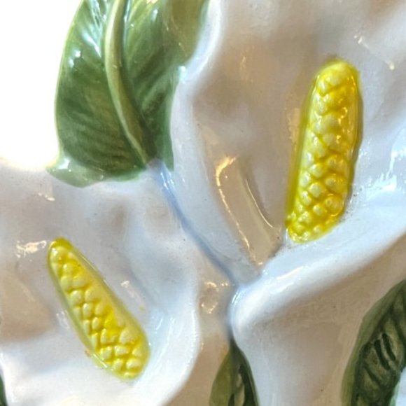 CERAMICA CONTINENTAL Vtg Calla Lily Pottery Planter Pot 9"x7.5"x6" - Picture 3 of 11